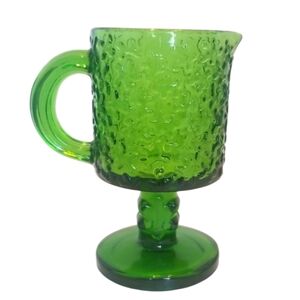 Vintage MCM Green Textured Jesperi Footed Creamer 70's Decor